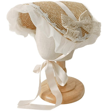 Chapeau De Paille Enfant Ceremonie Dentelle
